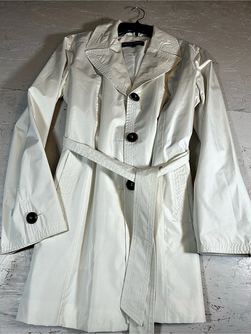 Ellen Tracy Trench Jacket White XL NWT